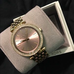 Michael Kors Darci Gold/Rose Gold Tone Watch